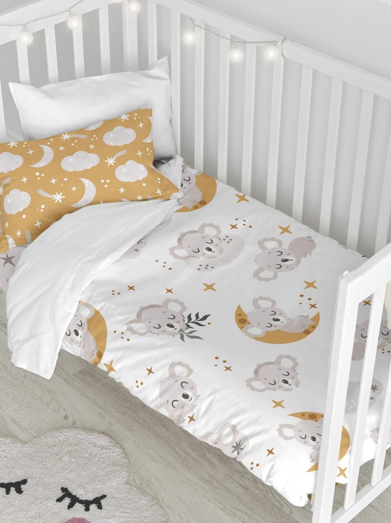 Parure housse de couette 2 pièces Baby koala "Happyfriday" Blanc - Kiabi