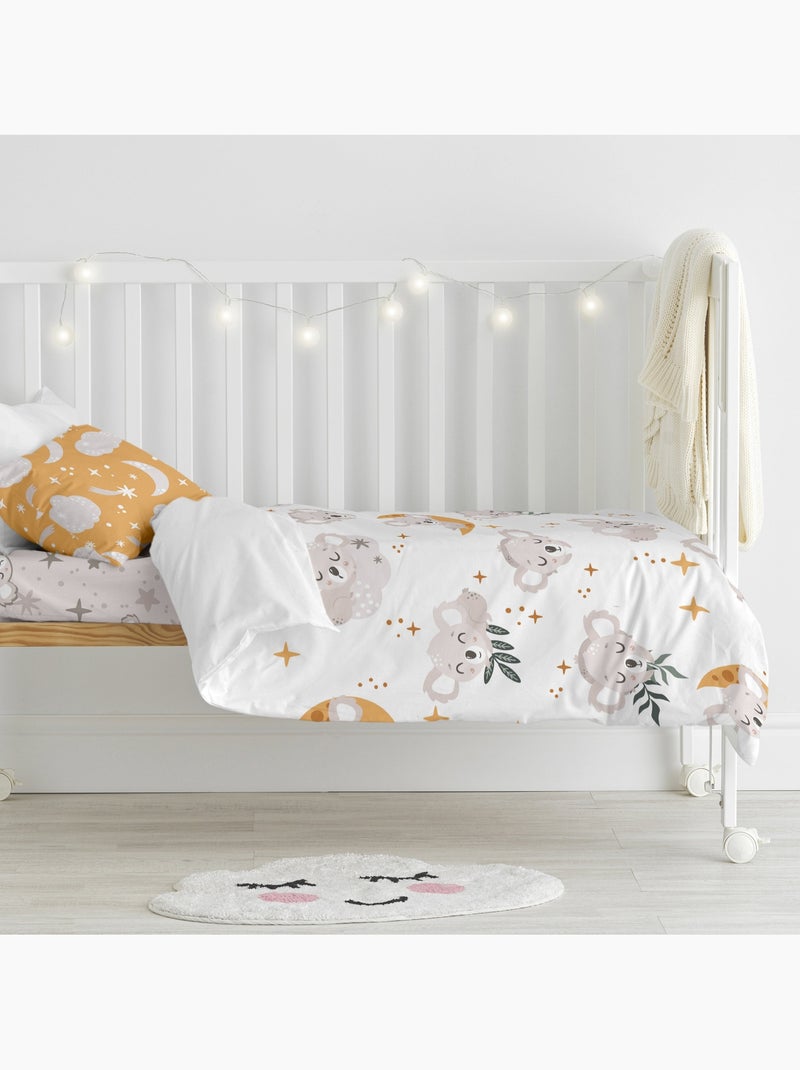 Parure housse de couette 2 pièces Baby koala "Happyfriday" Blanc - Kiabi