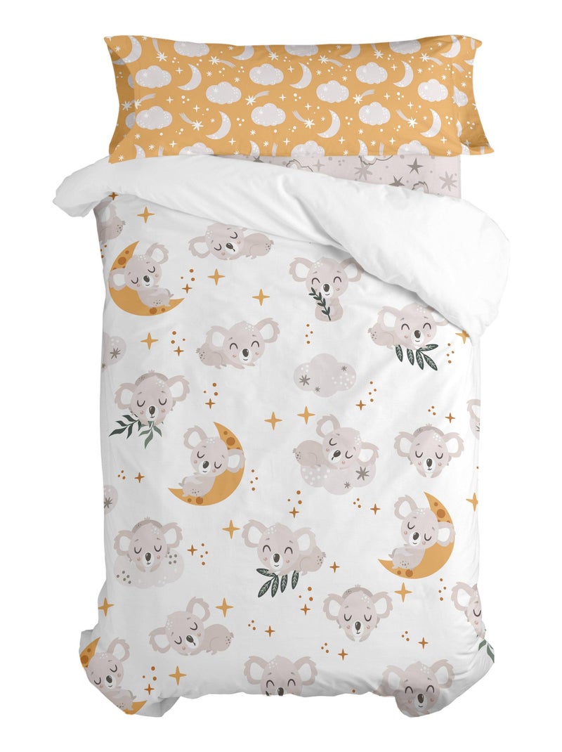 Parure housse de couette 2 pièces Baby koala "Happyfriday" Blanc - Kiabi