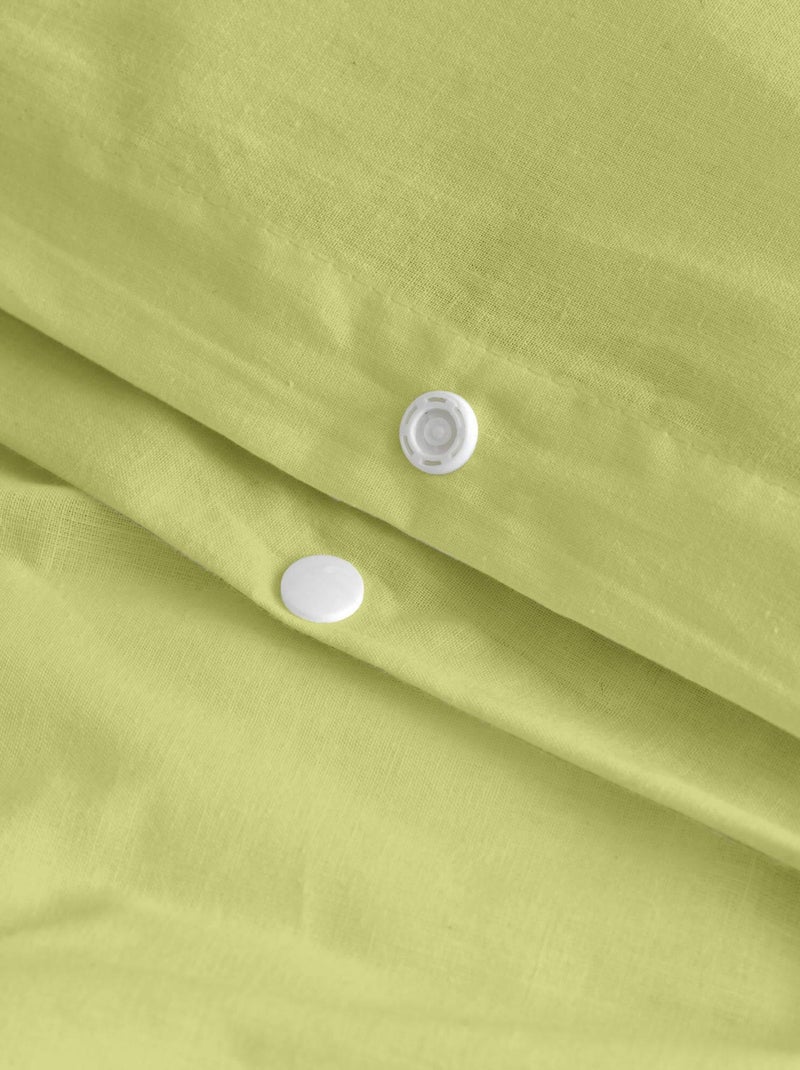 Parure housse de couette 2 pièces Basic Berceau "Happyfriday" Vert olive - Kiabi