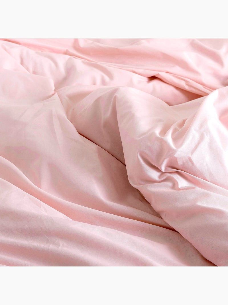 Parure housse de couette 2 pièces Basic "Happyfriday" Rose pâle - Kiabi