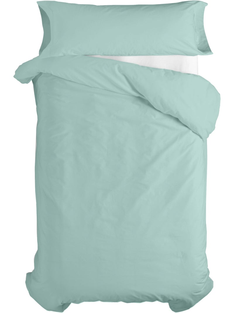 Parure housse de couette 2 pièces Basic "Happyfriday" Vert - Kiabi