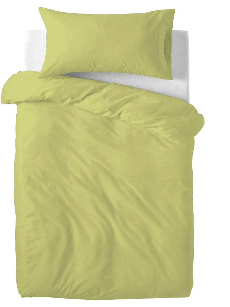 Parure housse de couette 2 pièces Basic "Happyfriday" Vert - Kiabi