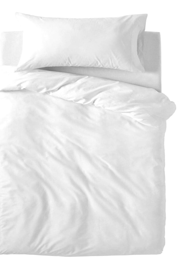 Parure housse de couette 2 pièces Basic Lit Bébé "Happyfriday" Blanc - Kiabi