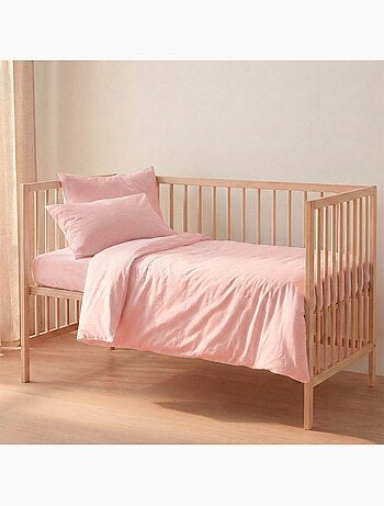 Parure housse de couette 2 pièces Basic Lit Bébé "Happyfriday