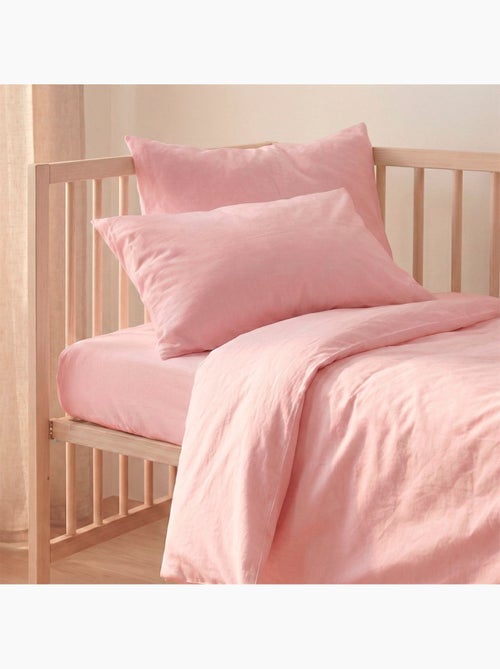 Parure housse de couette 2 pièces Basic Lit Bébé "Happyfriday" - Kiabi