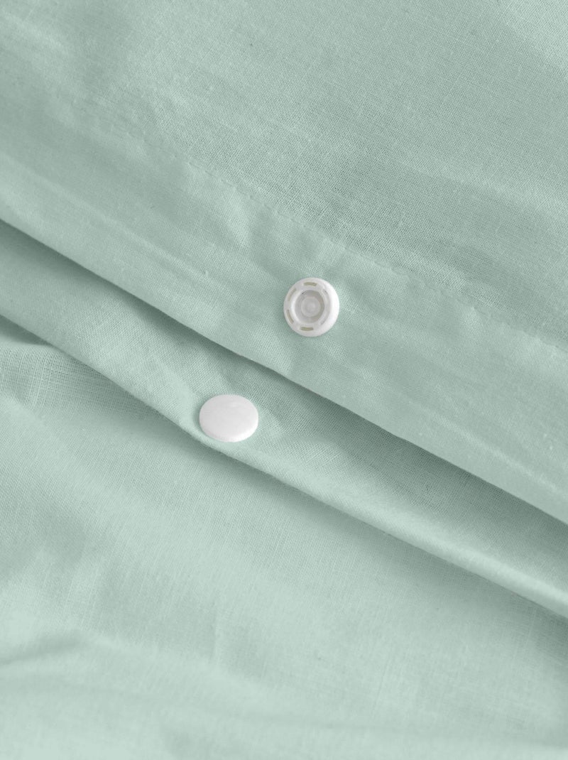 Parure housse de couette 2 pièces Basic Lit Bébé "Happyfriday" Vert d'eau - Kiabi