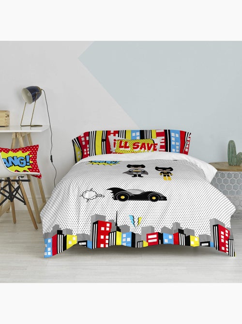 Parure housse de couette 2 pièces Bat "Happyfriday" - Kiabi