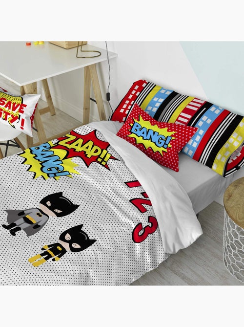 Parure housse de couette 2 pièces Bat "Happyfriday" - Kiabi