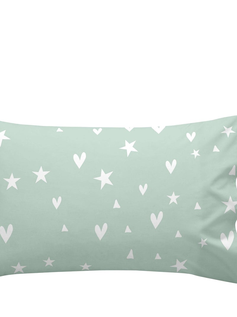 Parure housse de couette 2 pièces Best buddies Berceau "Happyfriday" Blanc Vert - Kiabi