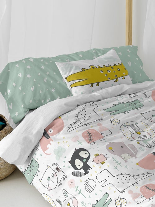 Parure housse de couette 2 pièces Best buddies "Happyfriday" - Kiabi