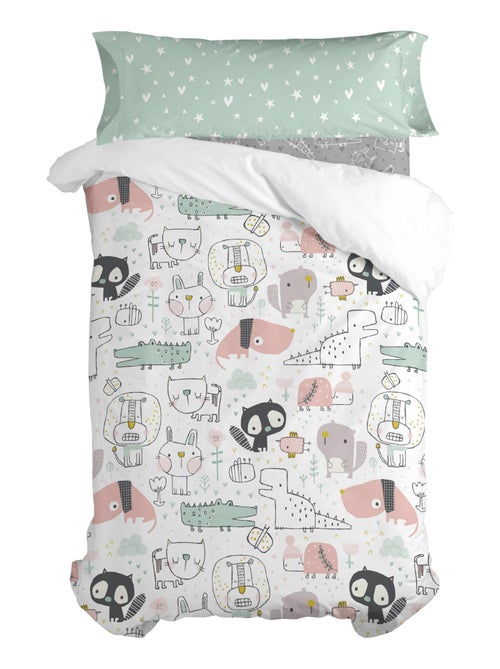 Parure housse de couette 2 pièces Best buddies "Happyfriday" - Kiabi