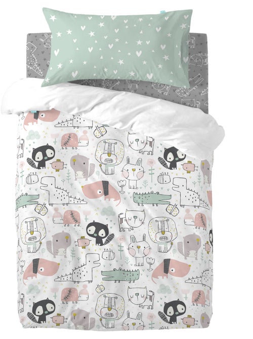 Parure housse de couette 2 pièces Best buddies "Happyfriday" - Kiabi