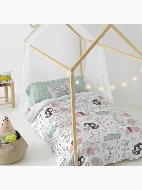 Parure housse de couette 2 pièces Best buddies "Happyfriday" - Kiabi
