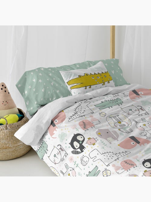 Parure housse de couette 2 pièces Best buddies "Happyfriday" - Kiabi