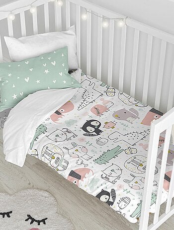 Parure housse de couette 2 pièces Best buddies Lit Bébé "Happyfriday