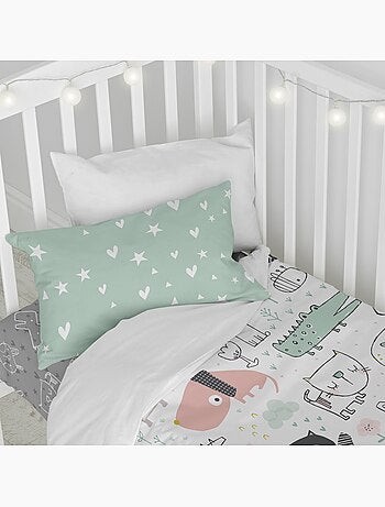 Parure housse de couette 2 pièces best buddies lit bébé "happyfriday