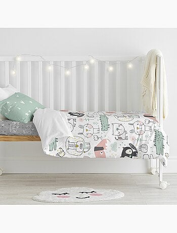 Parure housse de couette 2 pièces best buddies lit bébé "happyfriday