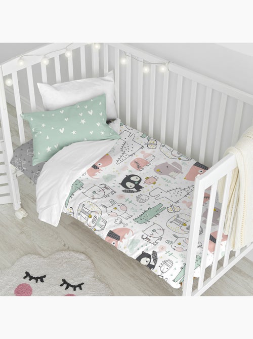 Parure housse de couette 2 pièces best buddies lit bébé "happyfriday" - Kiabi Parure housse de couette 2 pièces best buddies lit bébé "happyfriday" - Kiabi