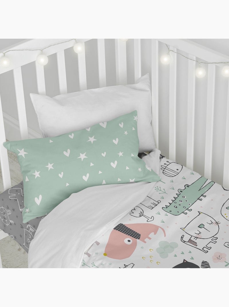 Parure housse de couette 2 pièces best buddies lit bébé "happyfriday" Multicolore - Kiabi