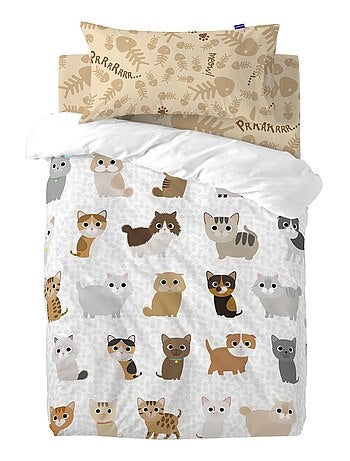 Parure housse de couette 2 pièces Cats "Happyfriday