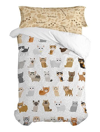 Parure housse de couette 2 pièces Cats "Happyfriday