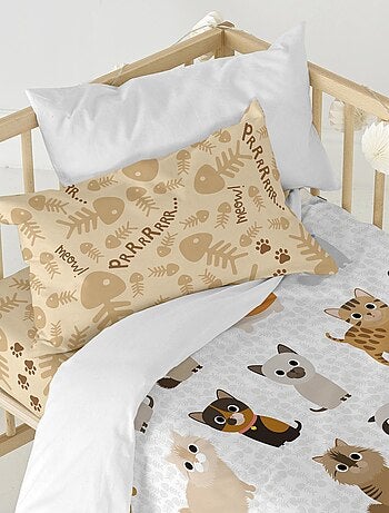 Parure housse de couette 2 pièces Cats "Happyfriday