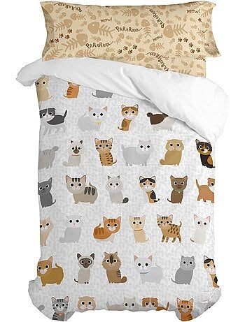 Parure housse de couette 2 pièces Cats "Happyfriday