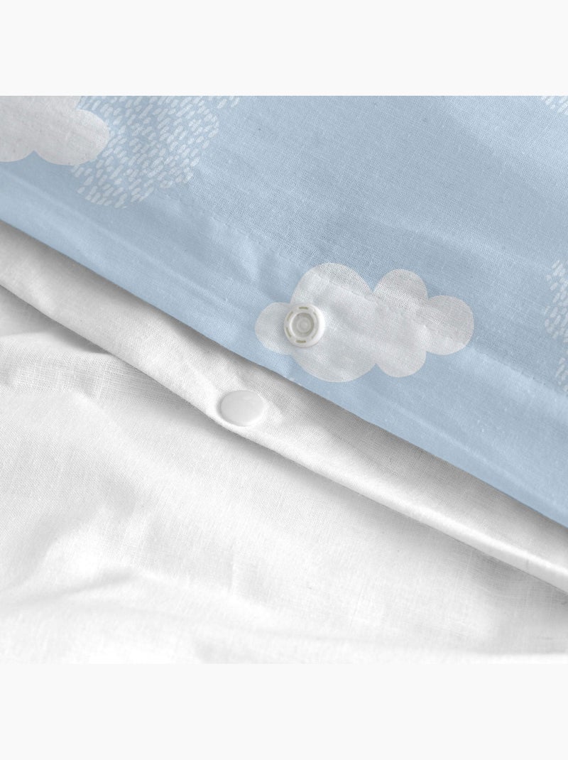 Parure housse de couette 2 pièces Clouds "Happyfriday" Bleu - Kiabi