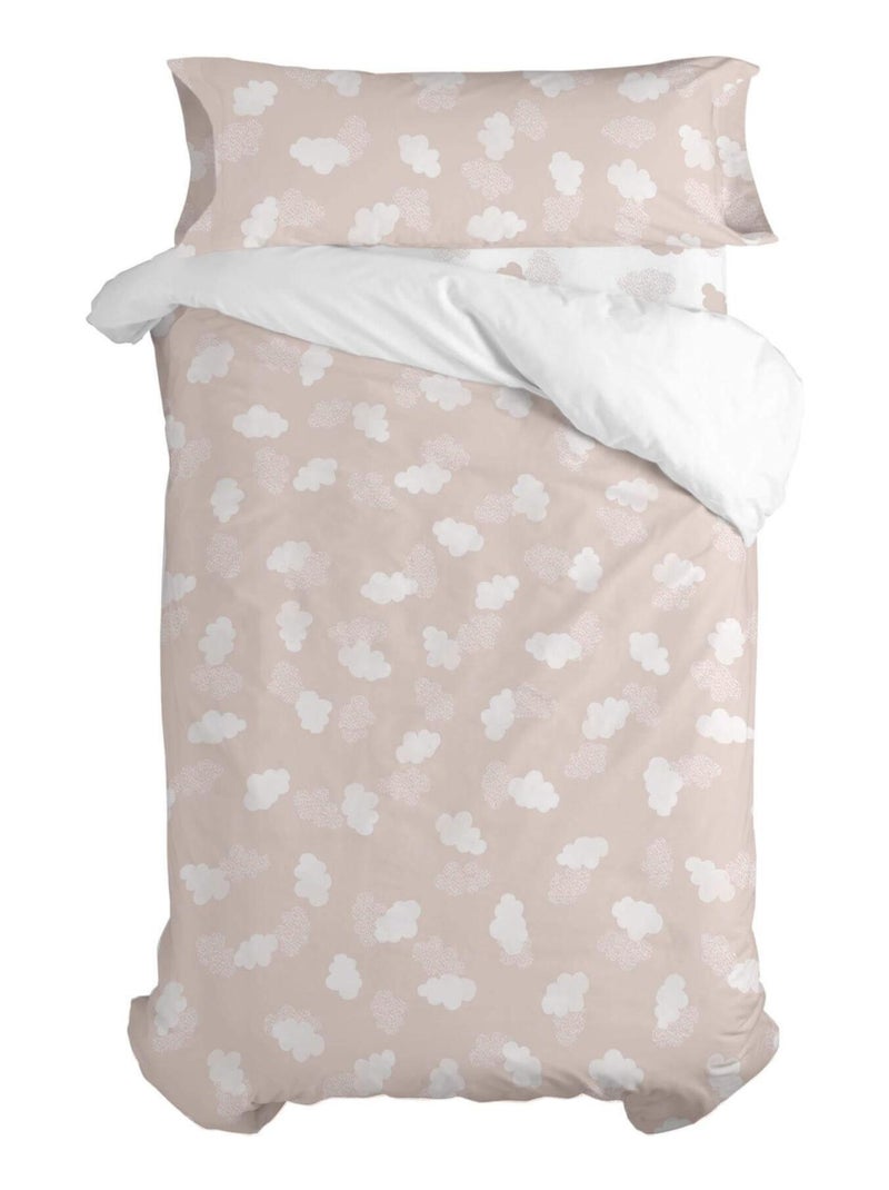 Parure housse de couette 2 pièces Clouds "Happyfriday" Rose - Kiabi