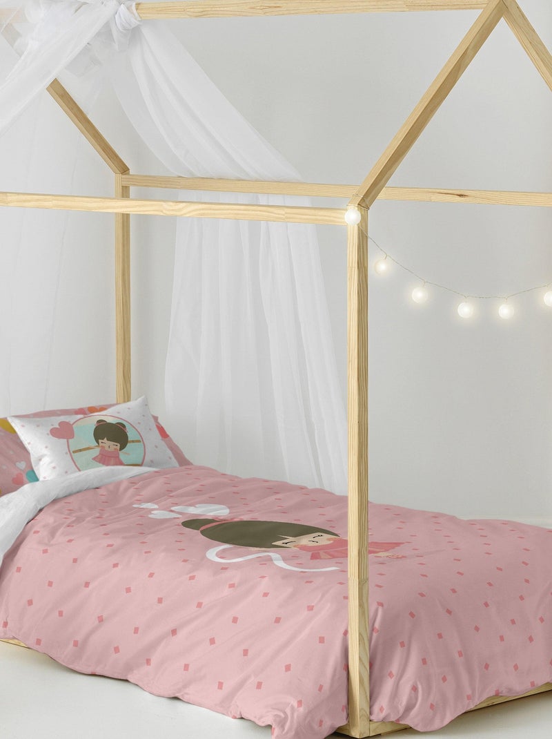 Parure housse de couette 2 pièces Dancing "Happyfriday" Blanc - Kiabi