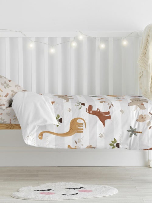 Parure housse de couette 2 pièces Dino family "Happyfriday" - Kiabi