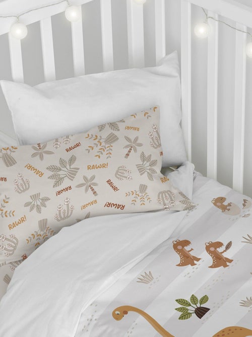 Parure housse de couette 2 pièces Dino family "Happyfriday" - Kiabi