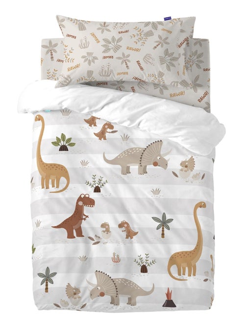 Parure housse de couette 2 pièces Dino family "Happyfriday" - Kiabi