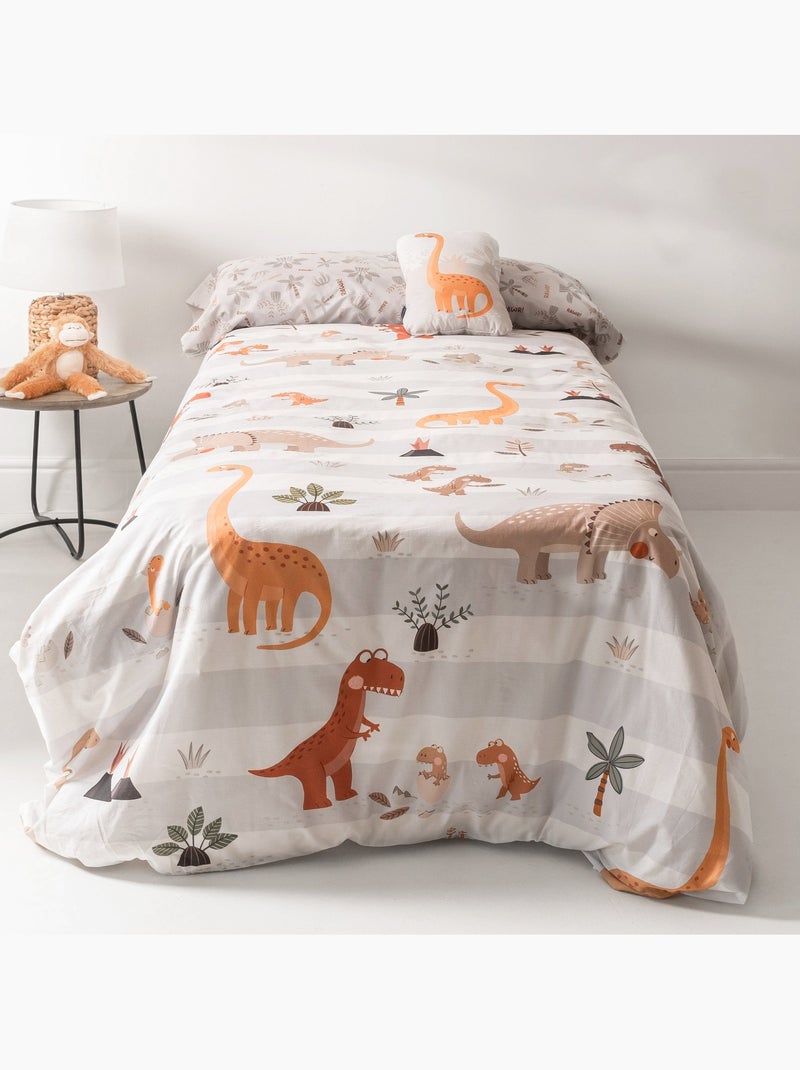 Parure housse de couette 2 pièces Dino family "Happyfriday" Blanc - Kiabi