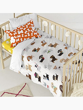 Parure housse de couette 2 pièces Dogs "Happyfriday