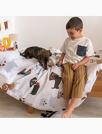 Parure housse de couette 2 pièces Dogs "Happyfriday