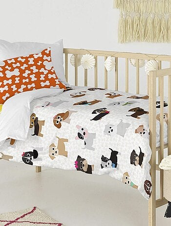 Parure housse de couette 2 pièces Dogs Lit Bébé "Happyfriday