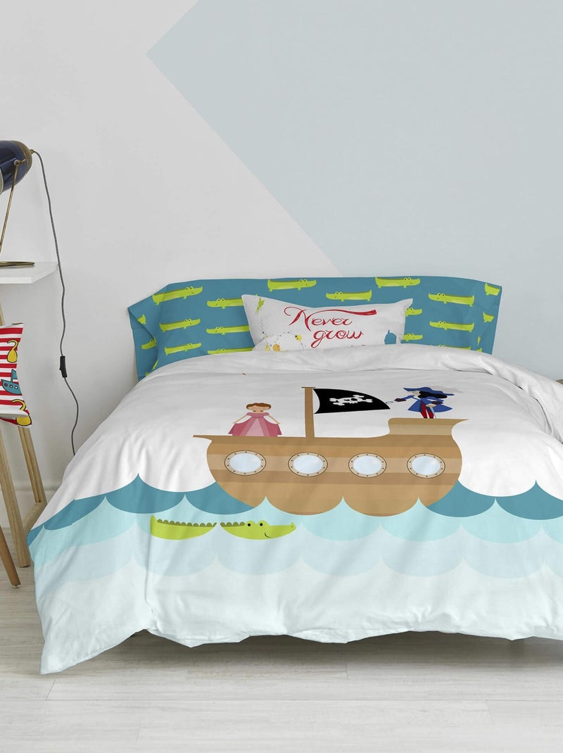 Parure housse de couette 2 pièces Flying boy "Happyfriday" Blanc - Kiabi
