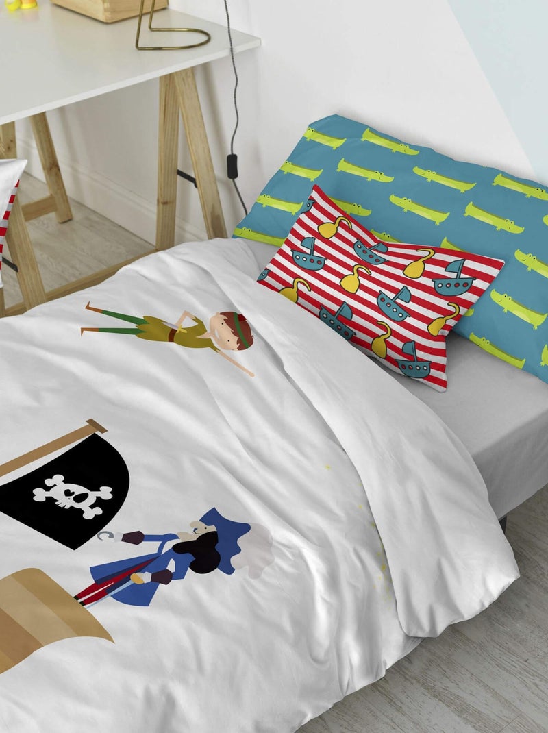 Parure housse de couette 2 pièces Flying boy "Happyfriday" Blanc - Kiabi