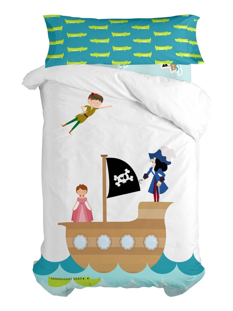Parure housse de couette 2 pièces Flying boy "Happyfriday" Blanc - Kiabi