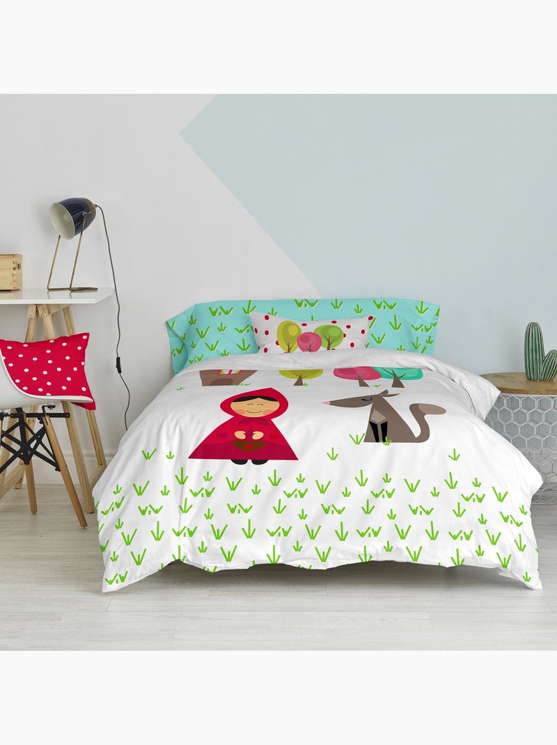 Parure housse de couette 2 pièces Grandma "Happyfriday" Multicolore - Kiabi