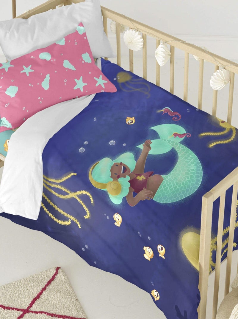 Parure housse de couette 2 pièces Happy mermaid Berceau "Happyfriday" Multicolore - Kiabi