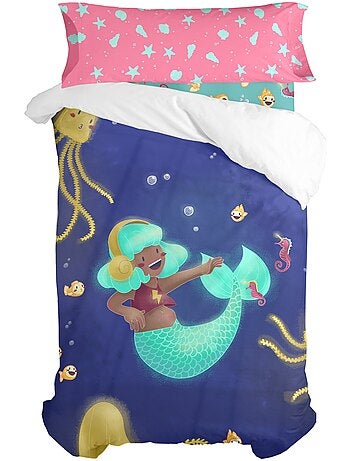 Parure housse de couette 2 pièces Happy mermaid "Happyfriday