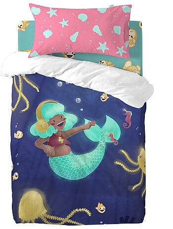 Parure housse de couette 2 pièces Happy mermaid "Happyfriday