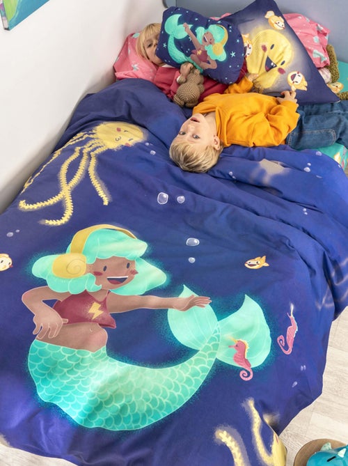 Parure housse de couette 2 pièces Happy mermaid "Happyfriday" - Kiabi
