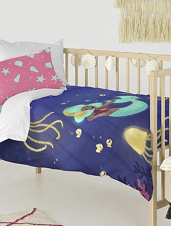 Parure housse de couette 2 pièces happy mermaid lit bébé "happyfriday