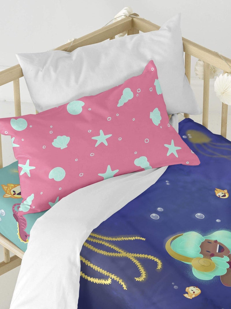 Parure housse de couette 2 pièces Happy mermaid Lit Bébé "Happyfriday" Multicolore - Kiabi