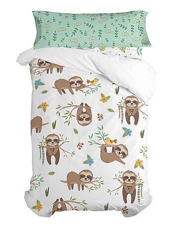 Parure housse de couette 2 pièces Happy sloth "Happyfriday