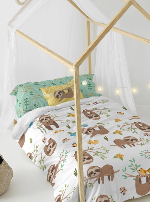 Parure housse de couette 2 pièces Happy sloth "Happyfriday" - Kiabi Parure housse de couette 2 pièces Happy sloth "Happyfriday" - Kiabi